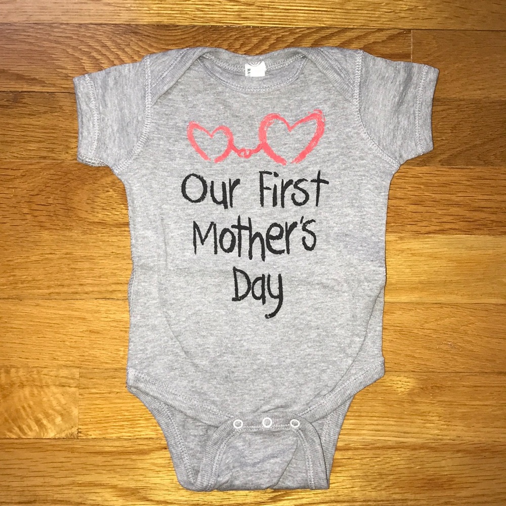 NWOT “Our First Mother’s Day” onesie